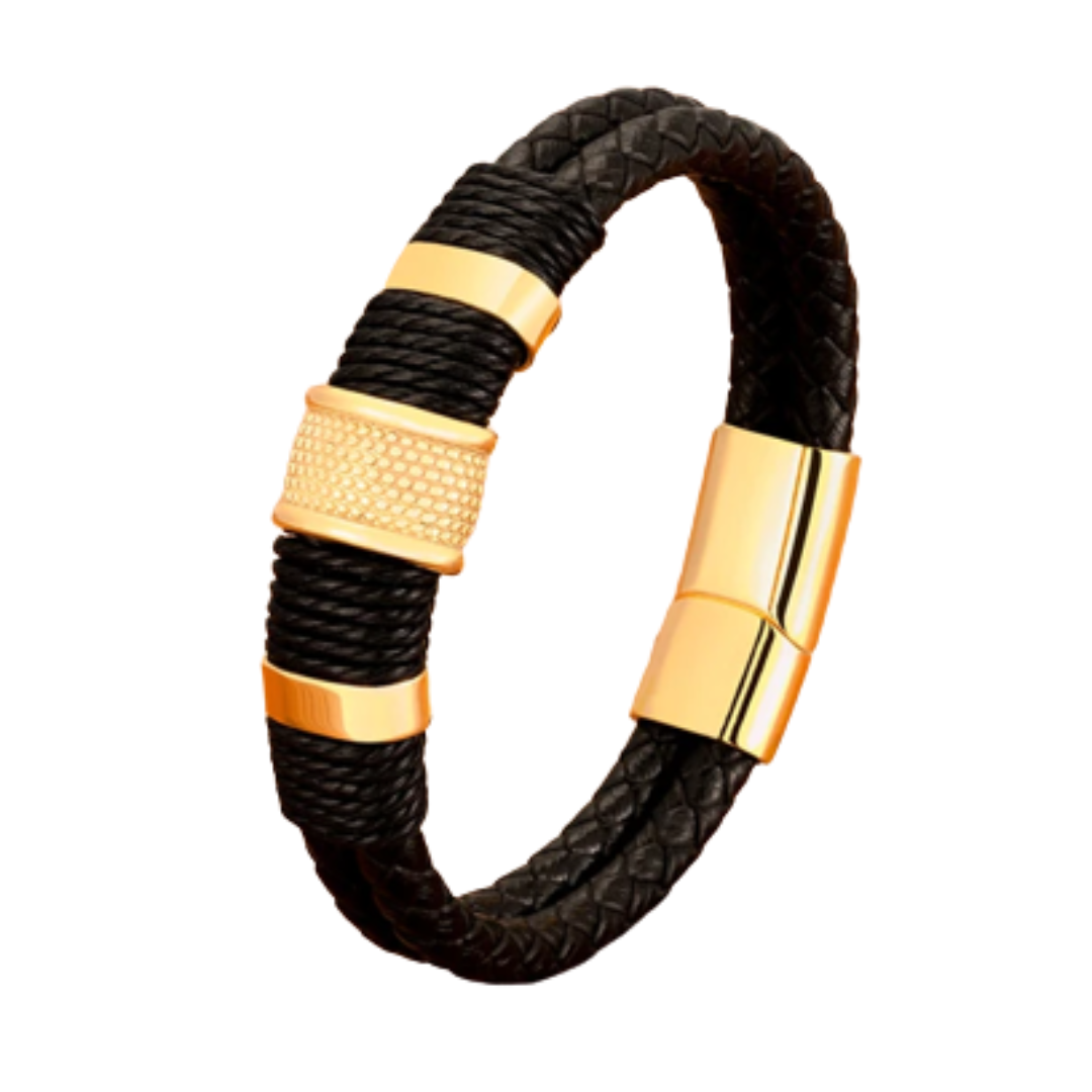 Pulseira Masculina De Couro Horus