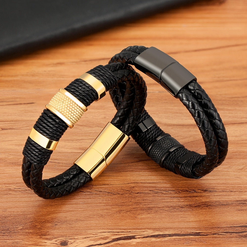 Pulseira Masculina De Couro Horus