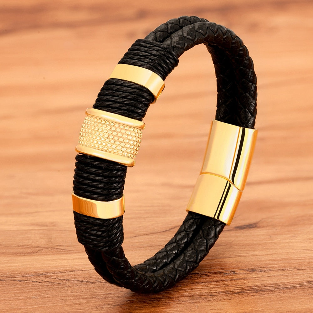 Pulseira Masculina De Couro Horus