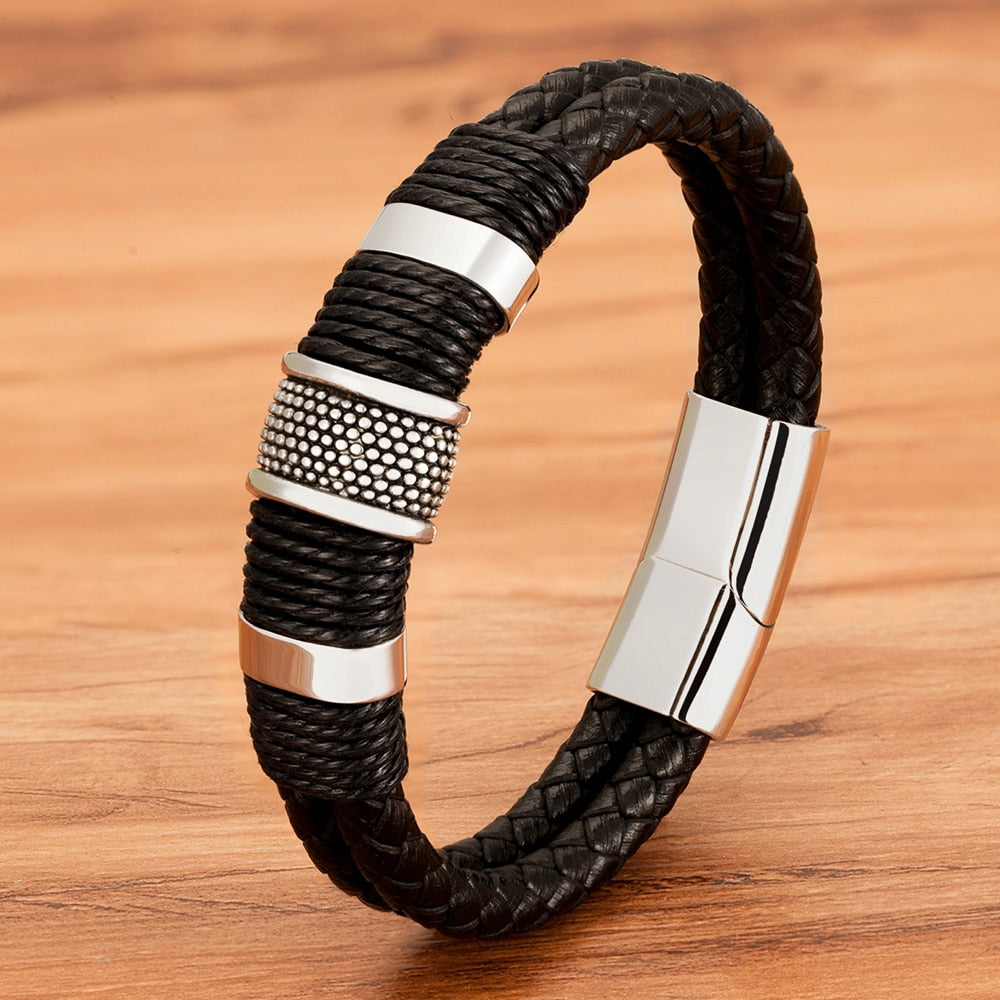 Pulseira Masculina De Couro Horus